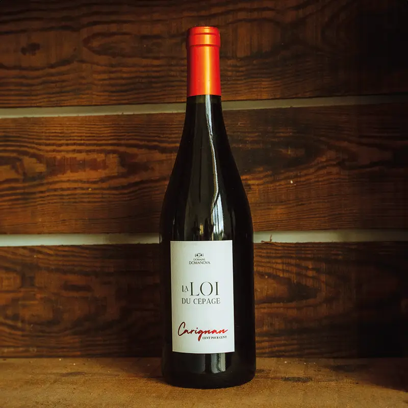 cuvée loi du cépage carignan, vin rouge du roussillon, domaine domanova